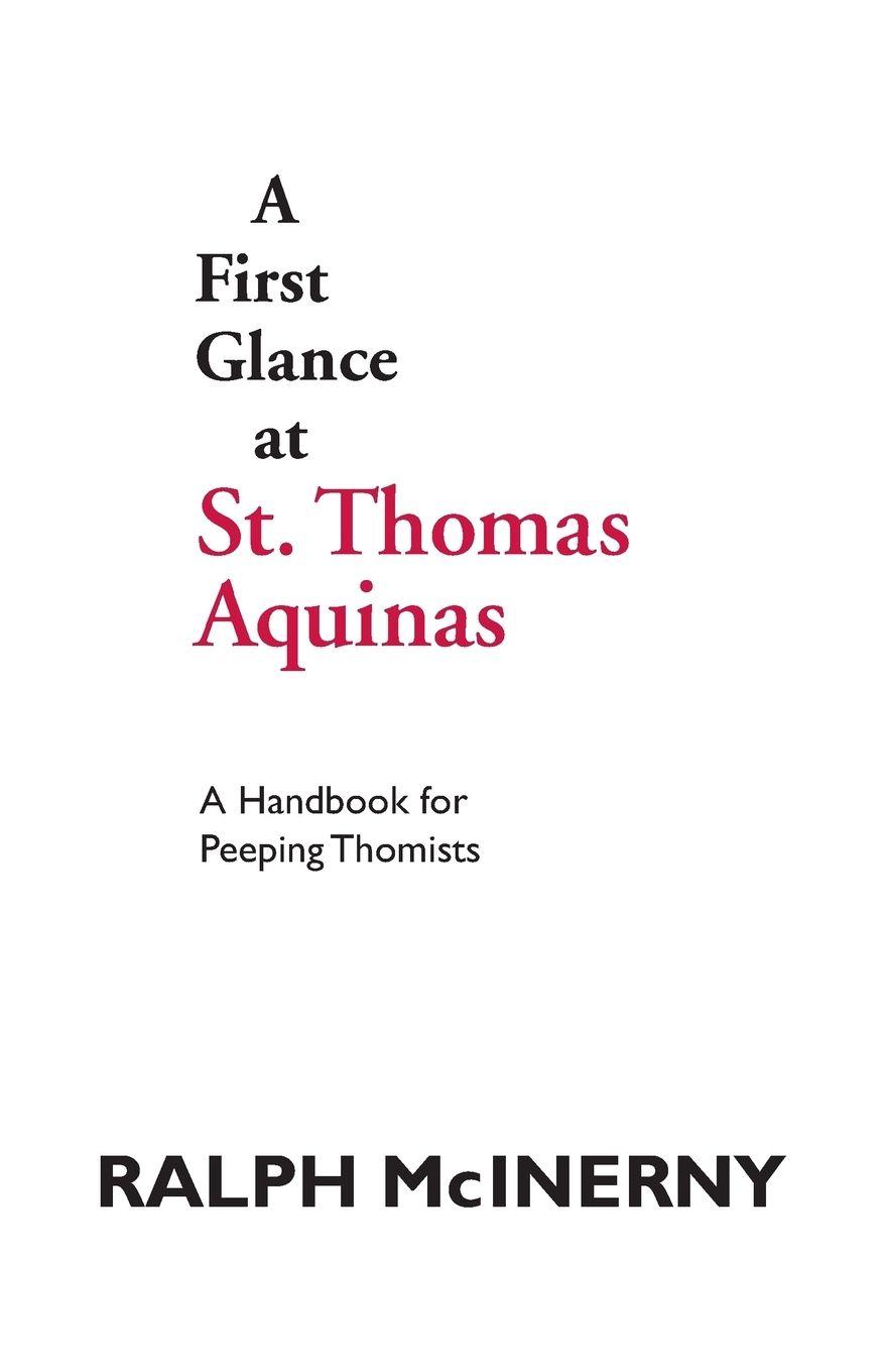 Vorderes Coverbild A First Glance at St. Thomas Aquinas