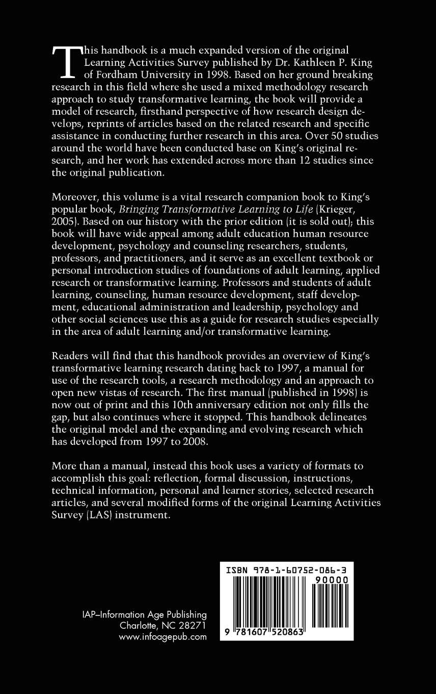 Rückseitencover The Handbook of the Evolving Research of Transformative Learning Based on the Learning Activities Survey (10th Anniversary Edition) (Hc)