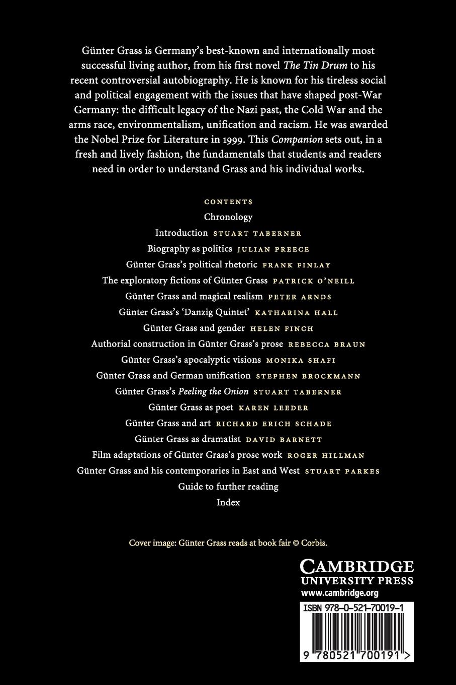 Rückseitencover The Cambridge Companion to Günter Grass
