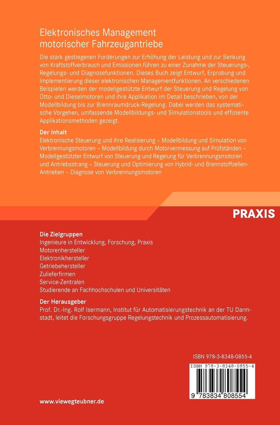 Rückseitencover Elektronisches Management motorischer Fahrzeugantriebe