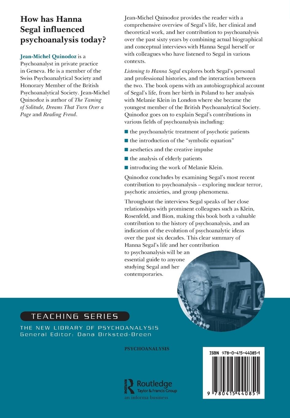 Rückseitencover Listening to Hanna Segal