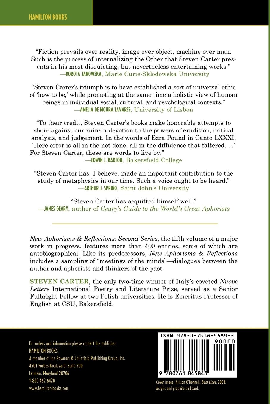 Rückseitencover New Aphorisms & Reflections