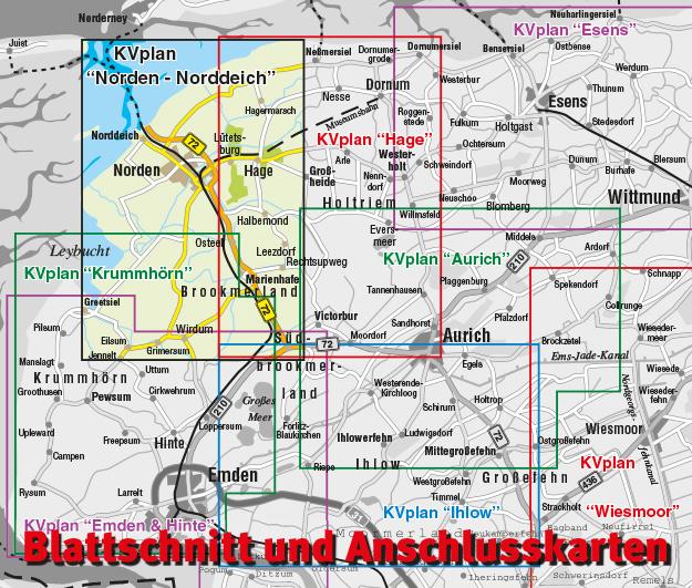 Rückseitencover Norden, KVplan, Radkarte/Freizeitkarte/Stadtplan, 1:25.000 / 1:15.000 / 1:7.500