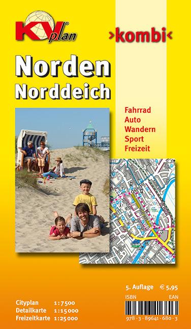 Vorderes Coverbild Norden, KVplan, Radkarte/Freizeitkarte/Stadtplan, 1:25.000 / 1:15.000 / 1:7.500