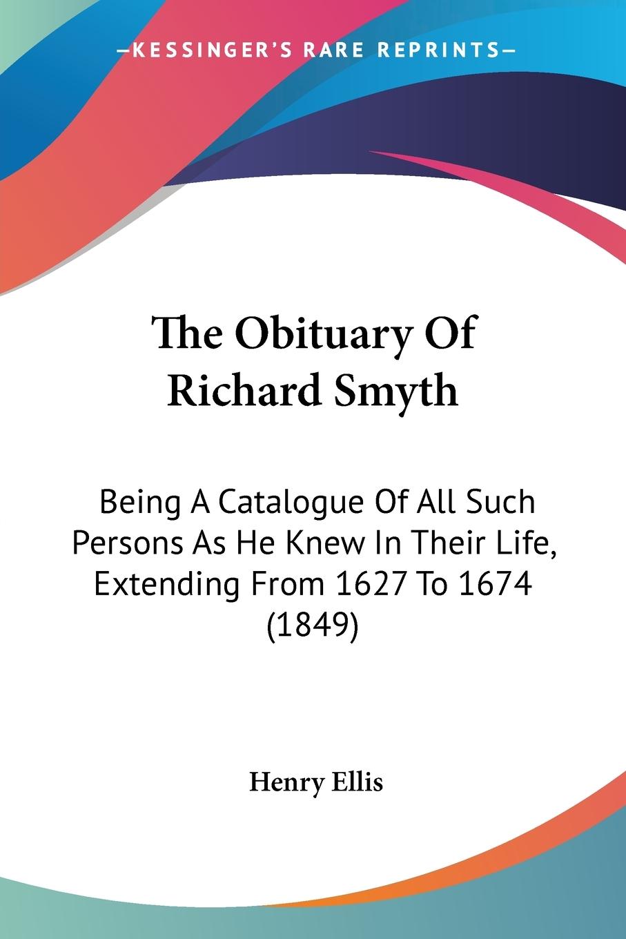 Vorderes Coverbild The Obituary Of Richard Smyth
