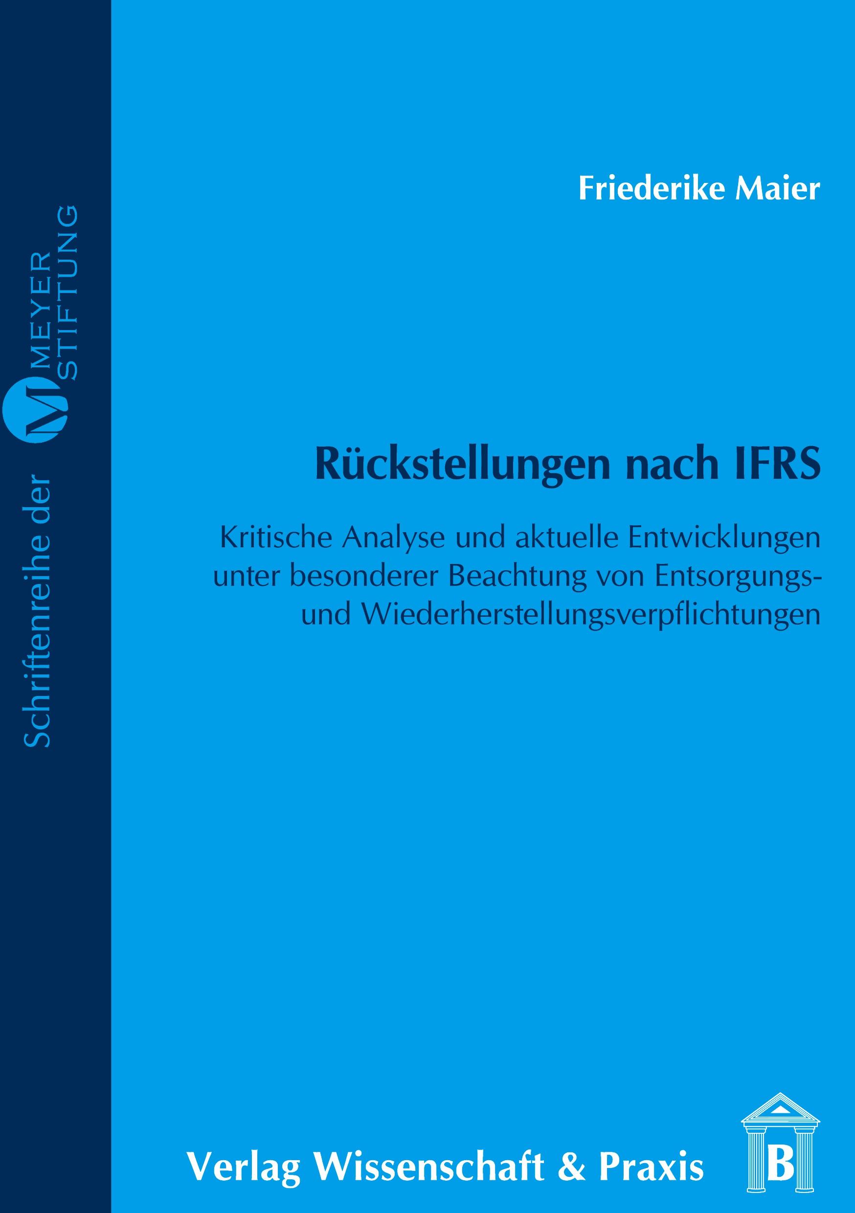 Vorderes Coverbild Rückstellungen nach IFRS.