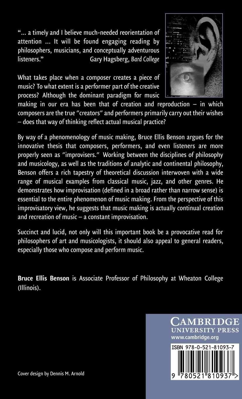 Rückseitencover The Improvisation of Musical Dialogue