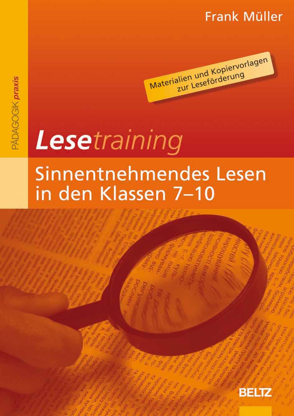 Vorderes Coverbild Lesetraining: Sinnentnehmendes Lesen in den Klassen 7-10