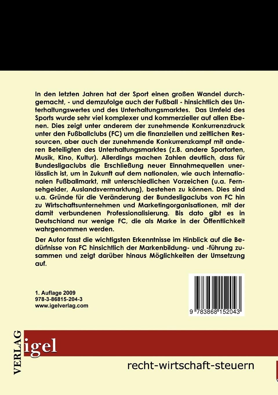 Rückseitencover Brand Management: Identitätsorientierte Markenführung für Fußballclubs