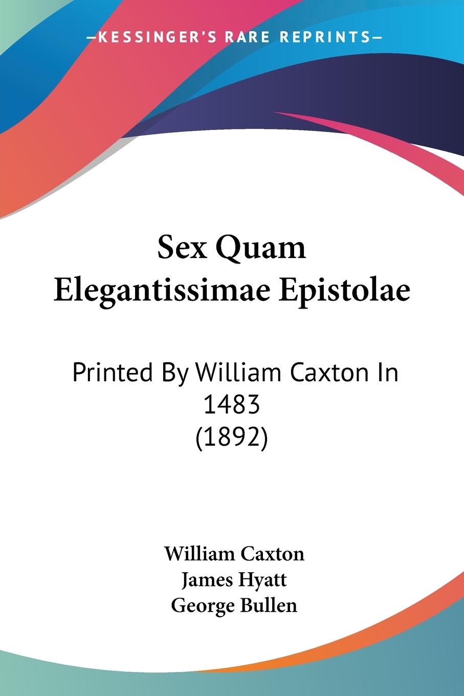 Vorderes Coverbild Sex Quam Elegantissimae Epistolae
