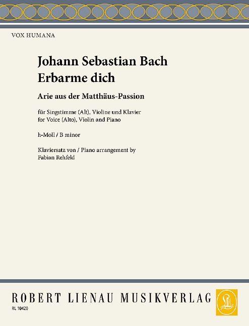 Vorderes Coverbild Erbarme Dich. Arie (Matthäuspassion)