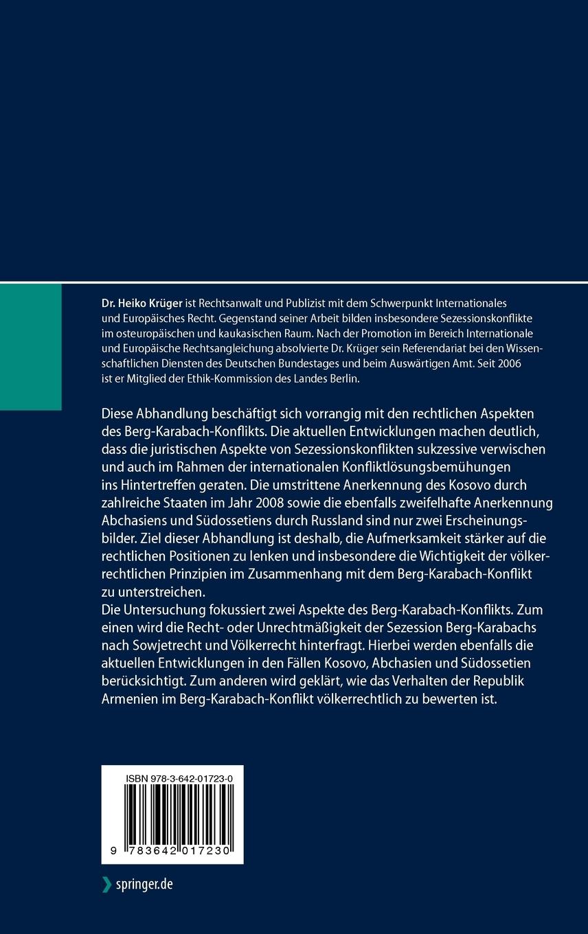 Rückseitencover Der Berg-Karabach-Konflikt