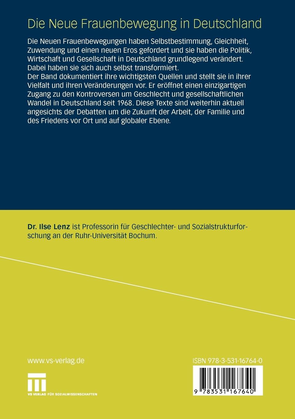 Rückseitencover Die Neue Frauenbewegung in Deutschland