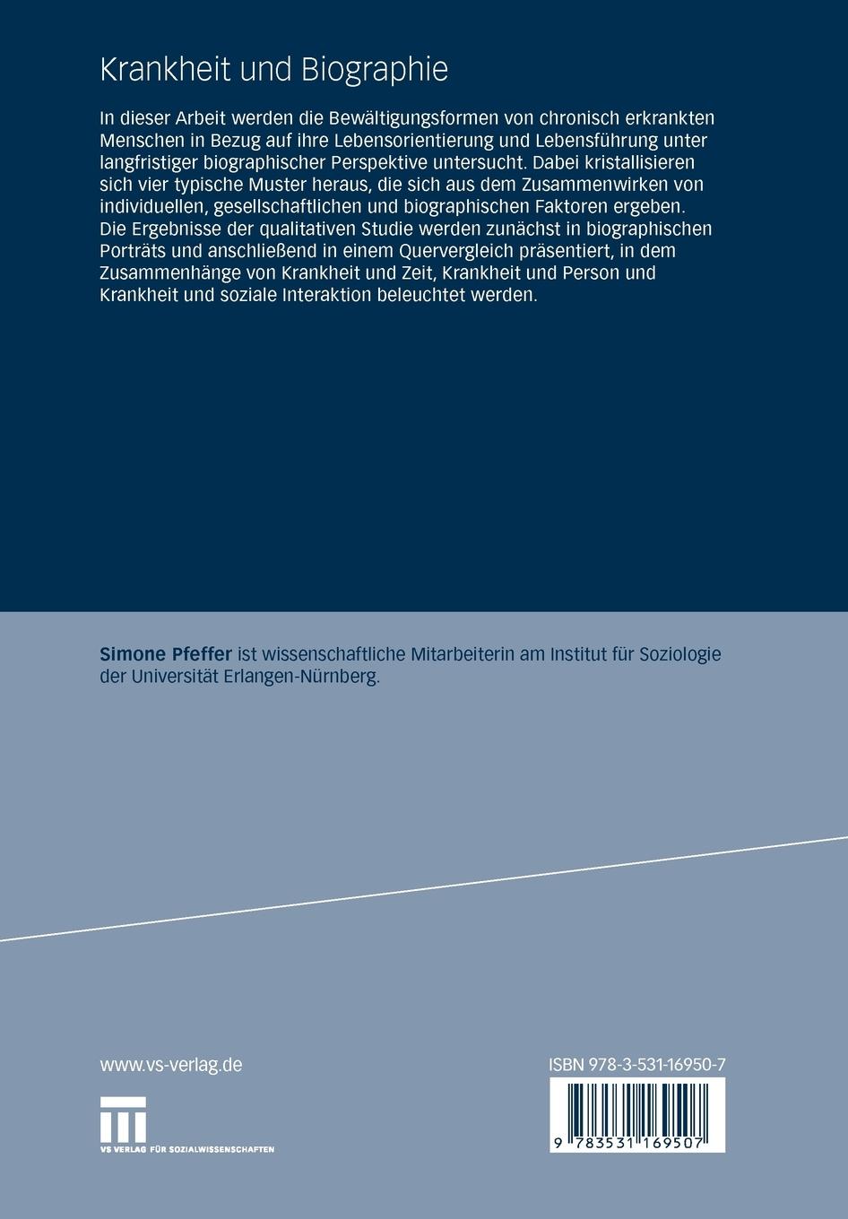 Rückseitencover Krankheit und Biographie