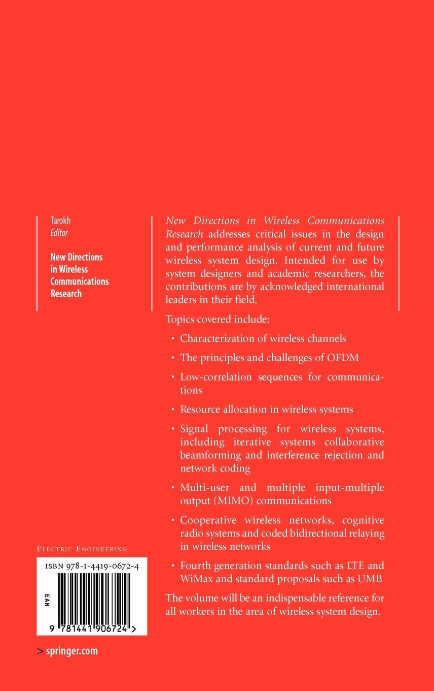 Rückseitencover New Directions in Wireless Communications Research
