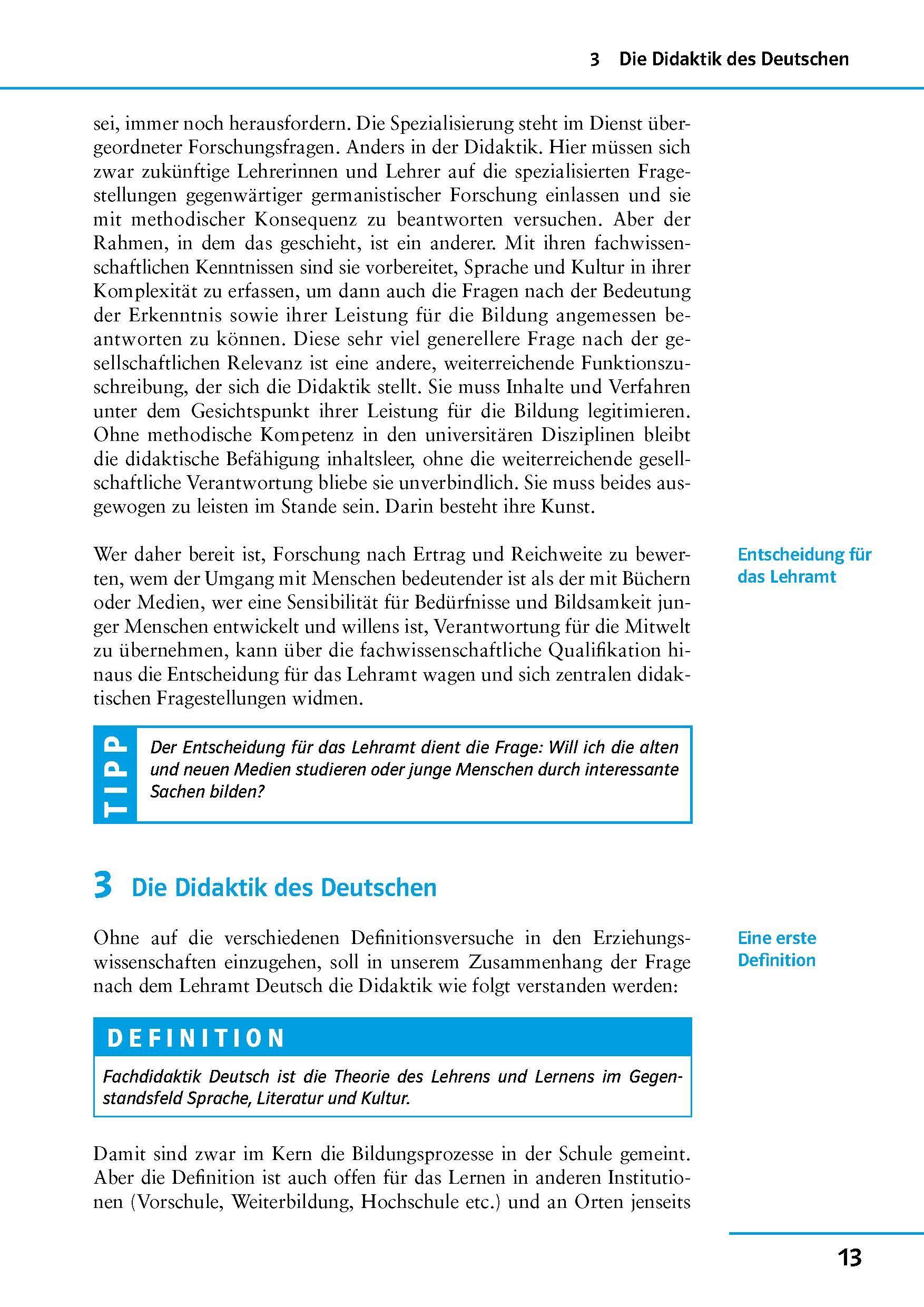Beispielinhalt (Bild) Uni-Wissen Germanistik / Grundkurs Lehramt Deutsch