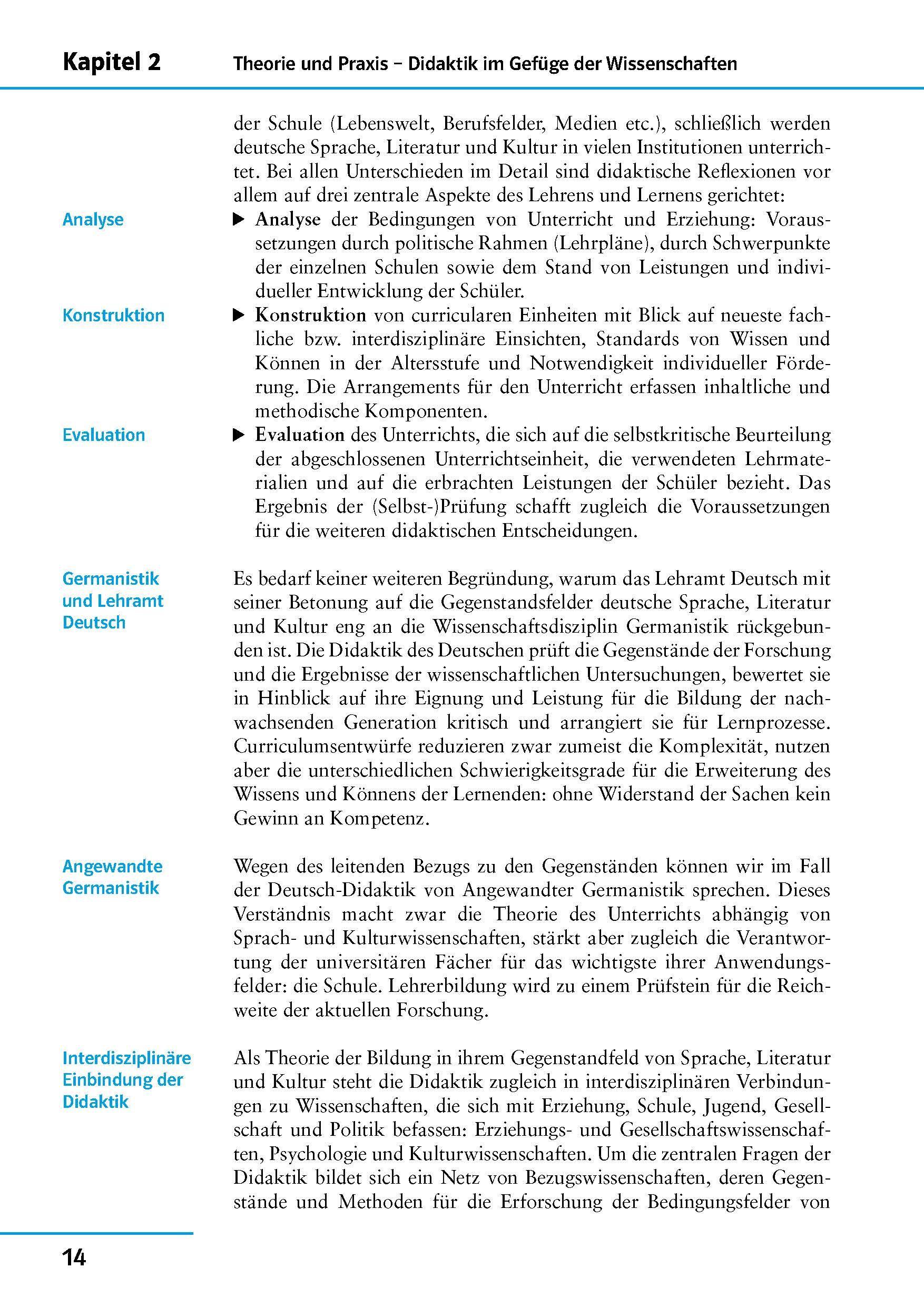 Beispielinhalt (Bild) Uni-Wissen Germanistik / Grundkurs Lehramt Deutsch