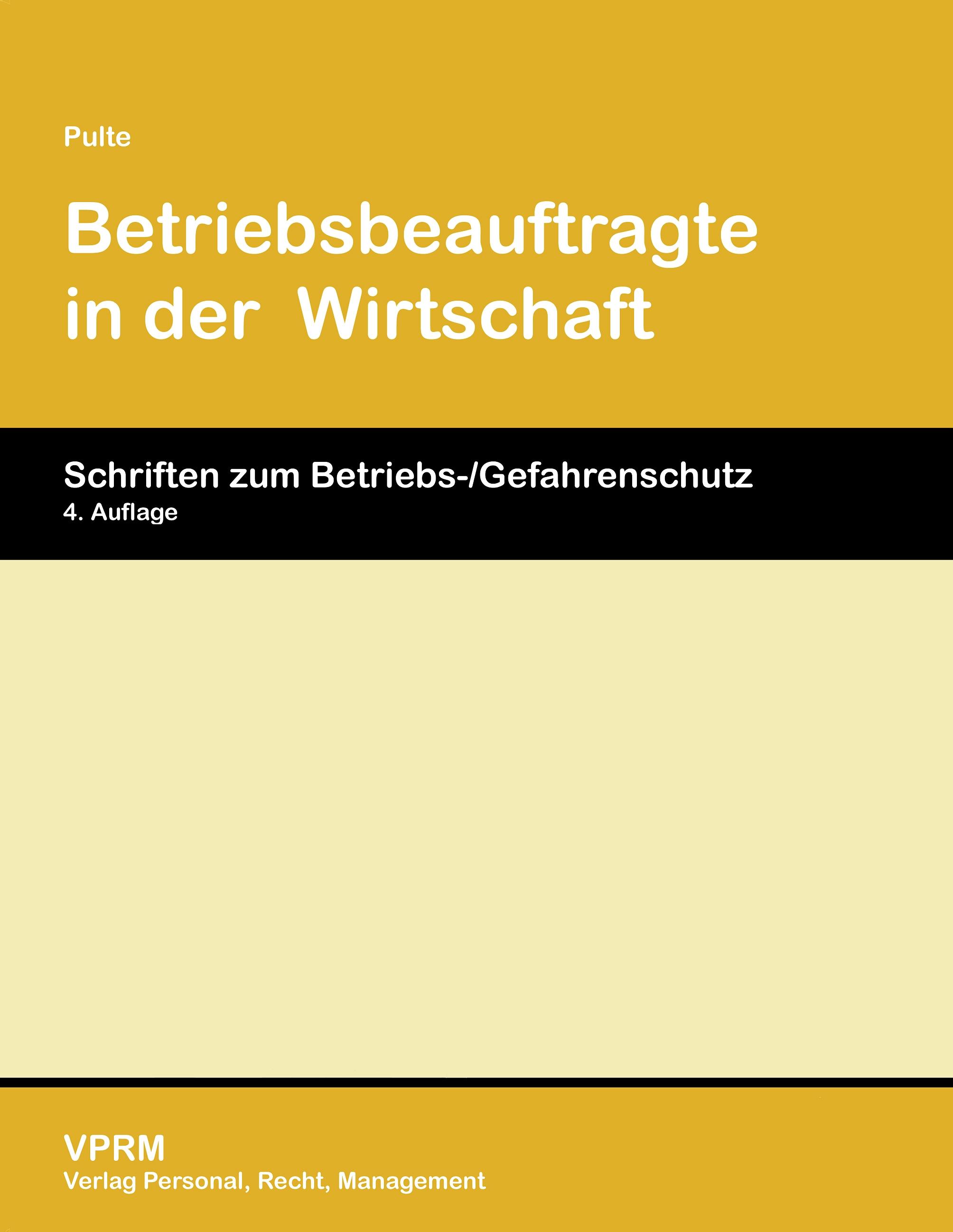 Vorderes Coverbild Betriebsbeauftragte in der Wirtschaft