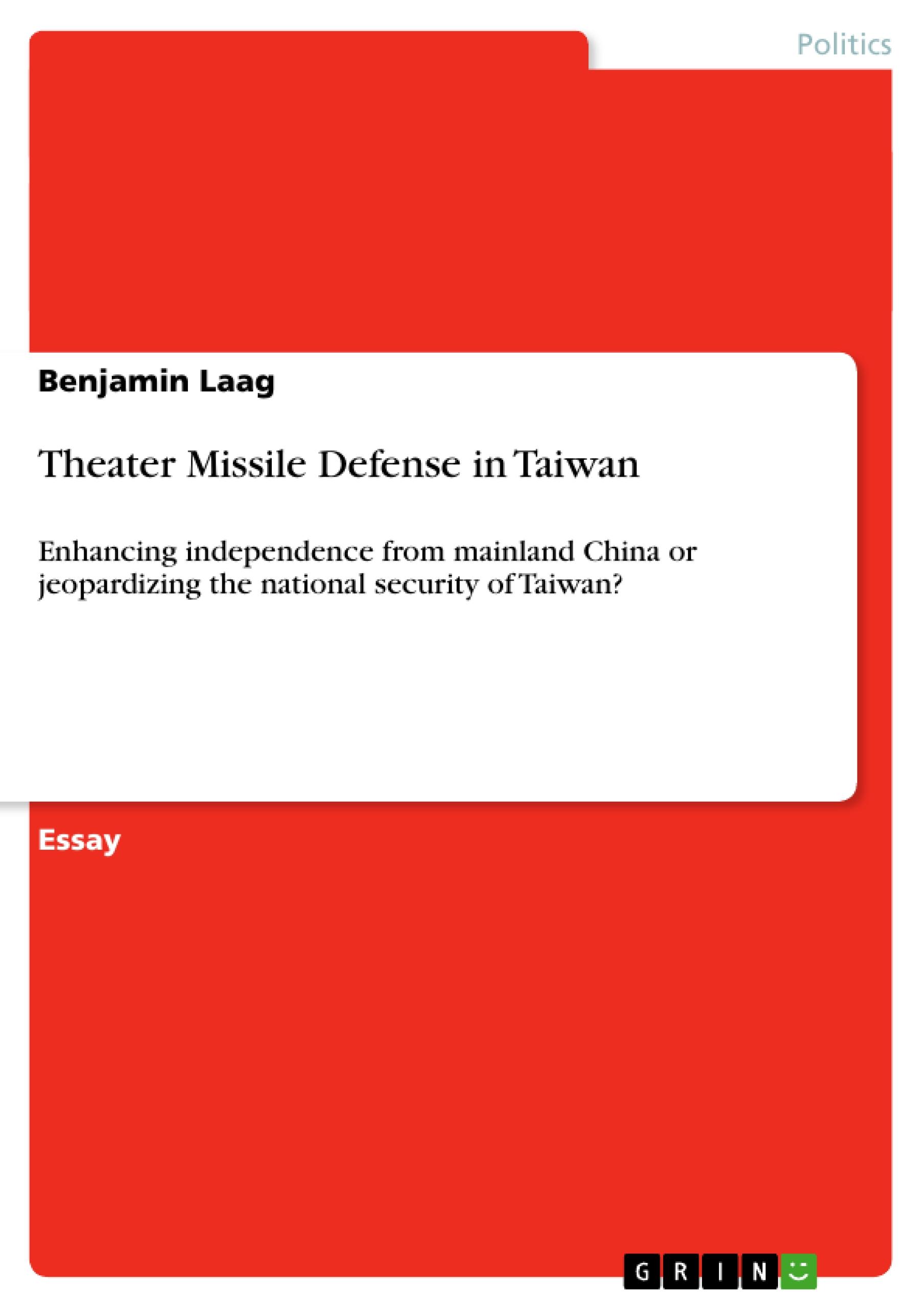 Vorderes Coverbild Theater Missile Defense in Taiwan