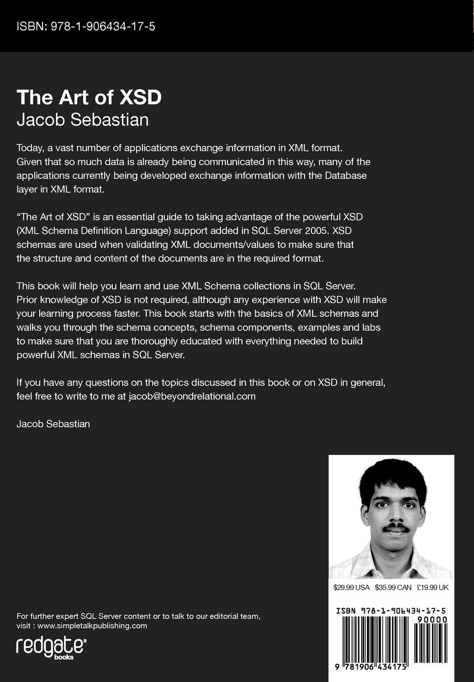 Rückseitencover The Art of XSD - SQL Server XML schemas