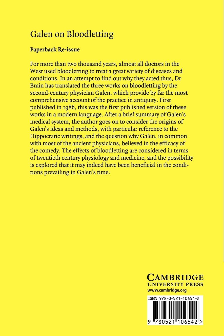 Rückseitencover Galen on Bloodletting