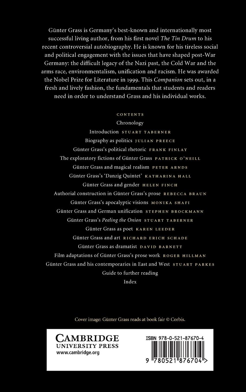 Rückseitencover The Cambridge Companion to Günter Grass