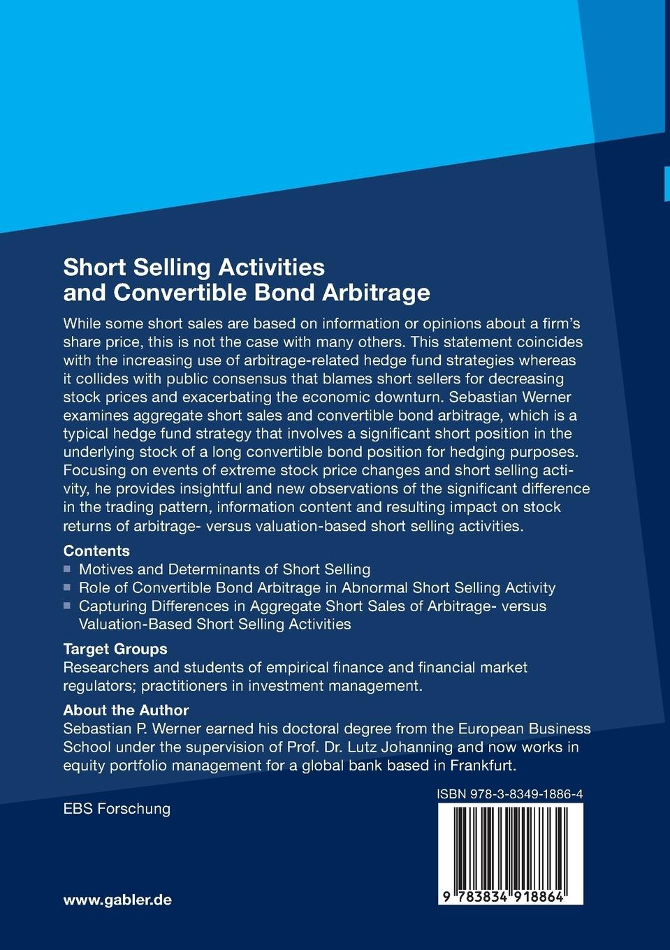 Rückseitencover Short Selling Activities and Convertible Bond Arbitrage