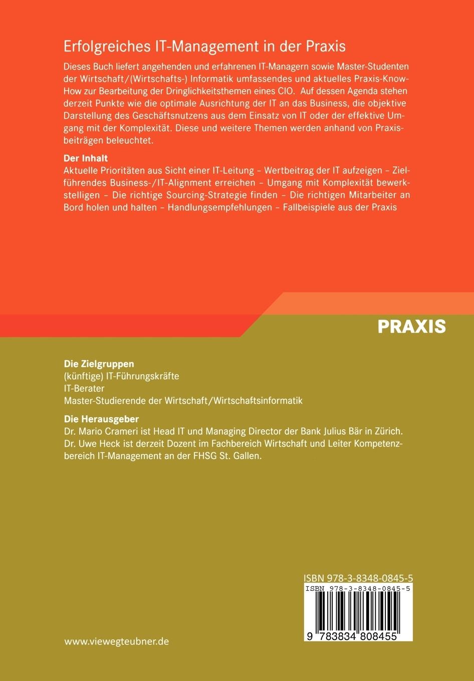 Rückseitencover Erfolgreiches IT-Management in der Praxis