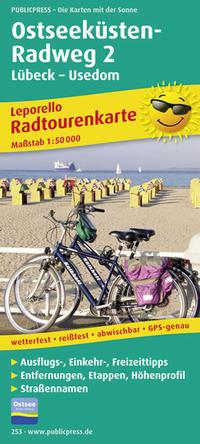 Vorderes Coverbild Radwanderkarte Ostseeküsten-Radweg 2 Lübeck-Usedom 1 : 50 000