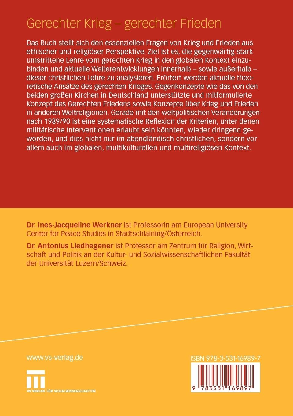 Rückseitencover Gerechter Krieg - gerechter Frieden