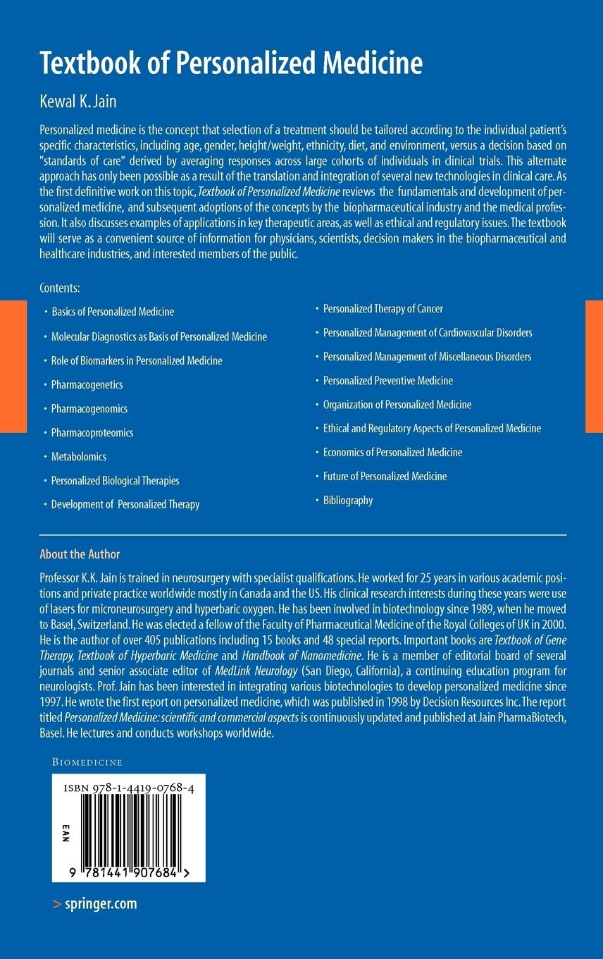 Rückseitencover Textbook of Personalized Medicine