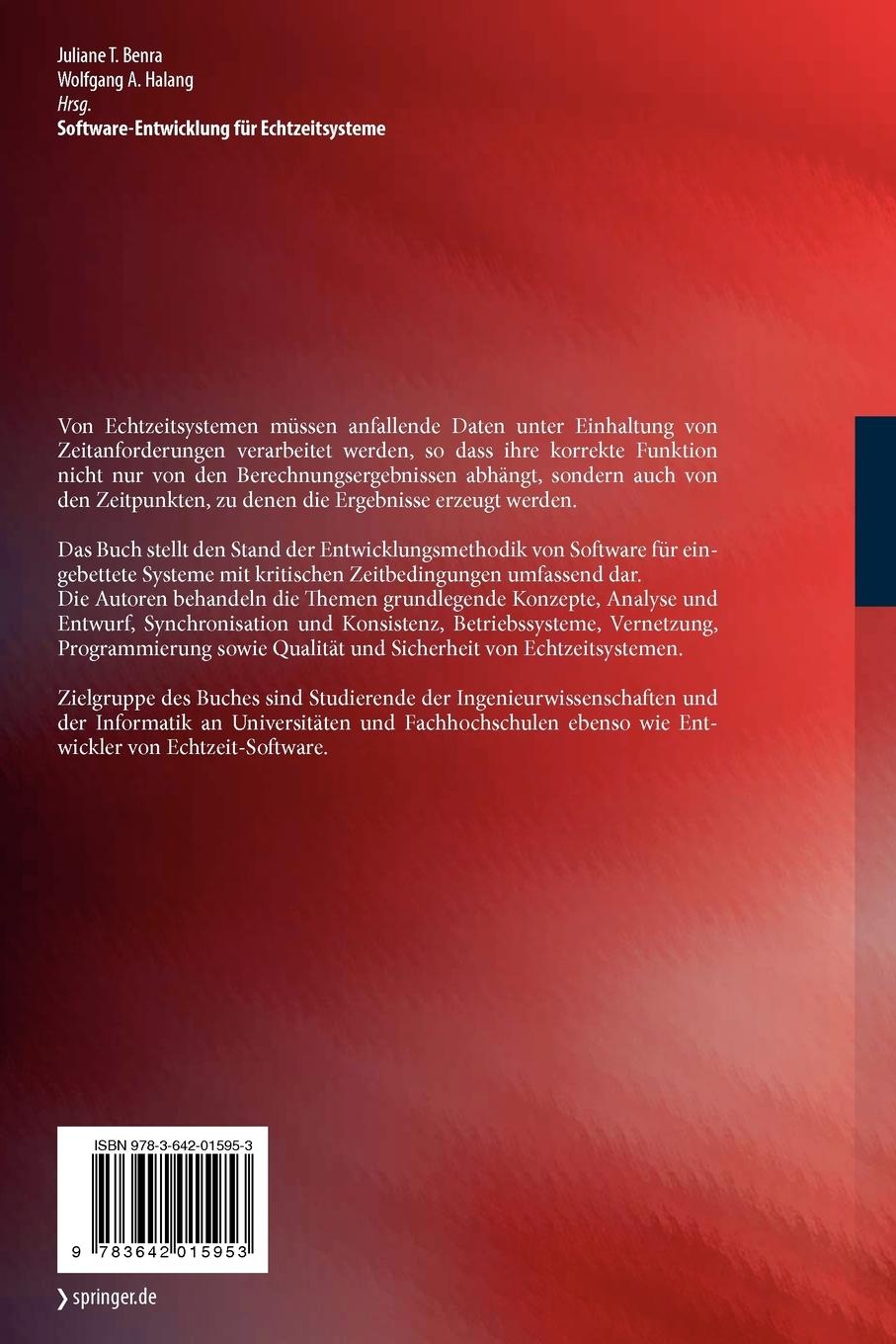 Rückseitencover Software-Entwicklung für Echtzeitsysteme