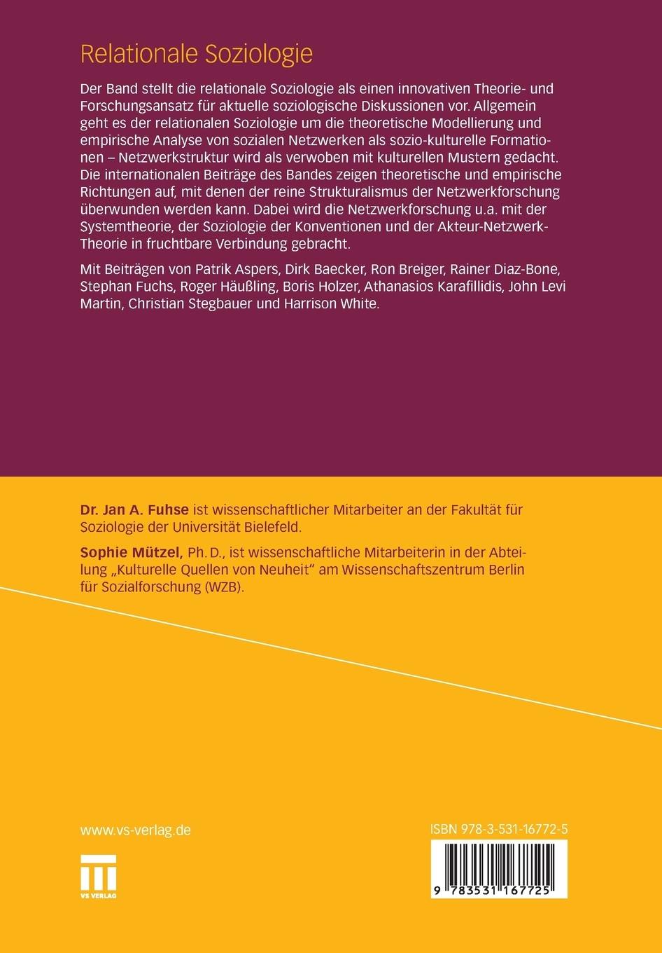 Rückseitencover Relationale Soziologie