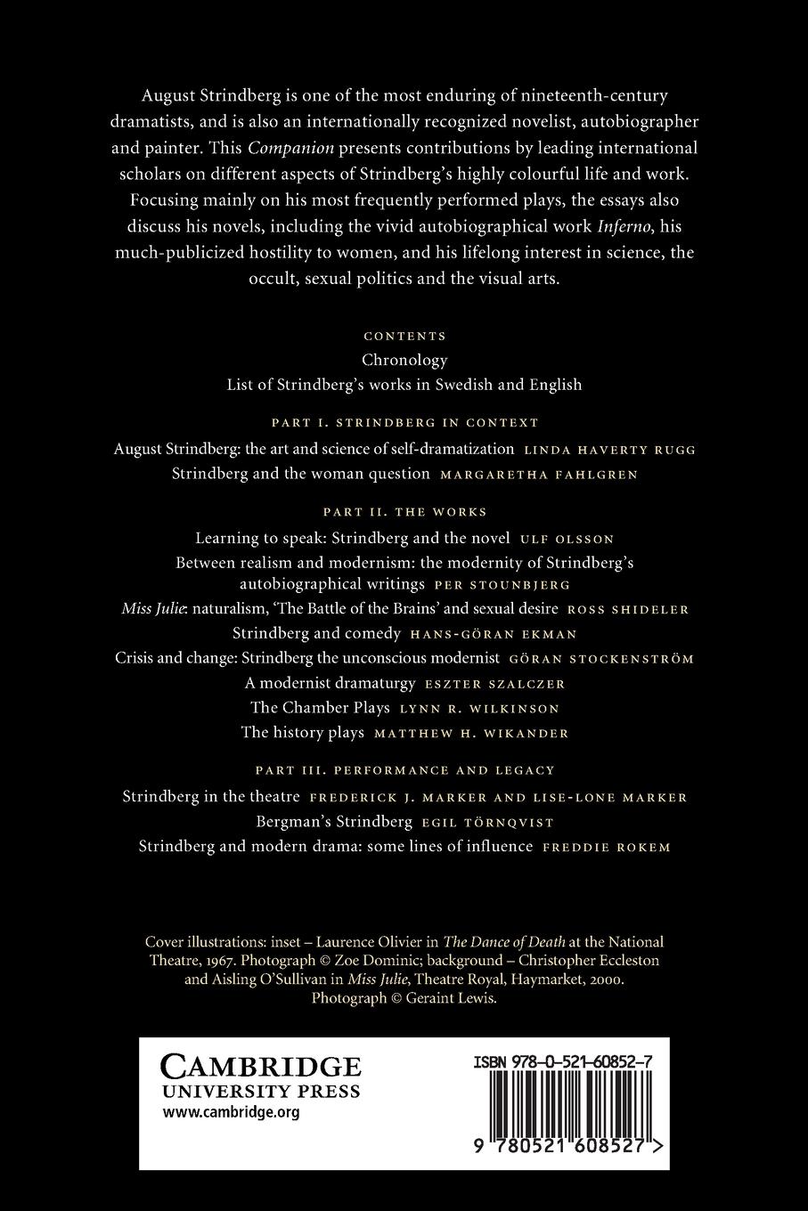 Rückseitencover The Cambridge Companion to August Strindberg