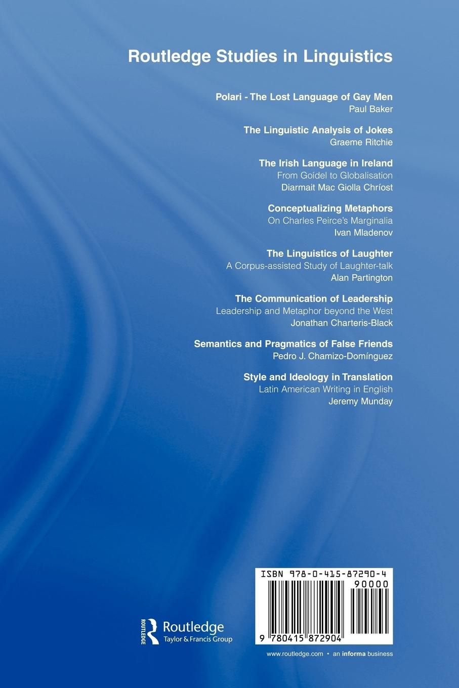 Rückseitencover Style and Ideology in Translation