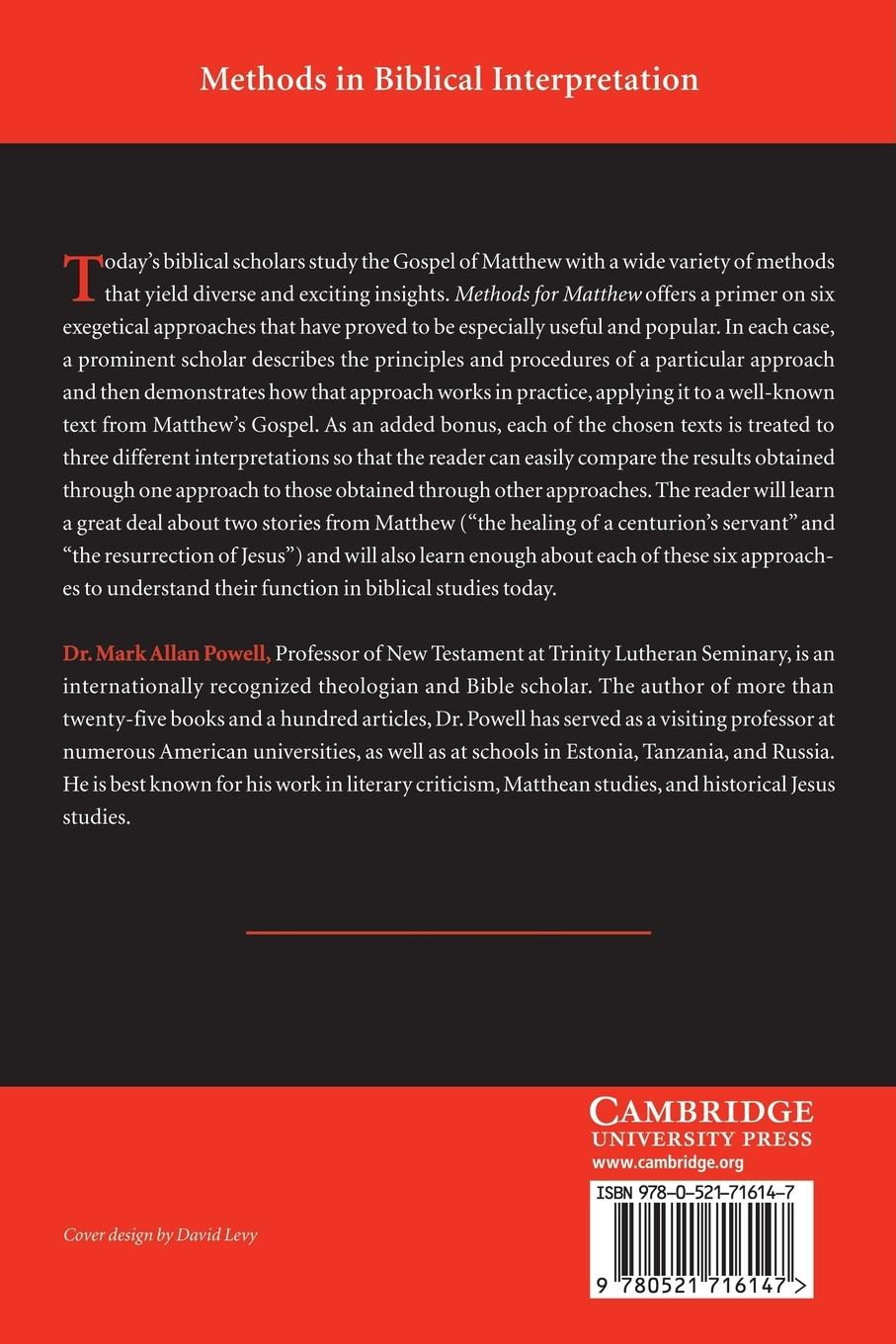 Rückseitencover Methods for Matthew