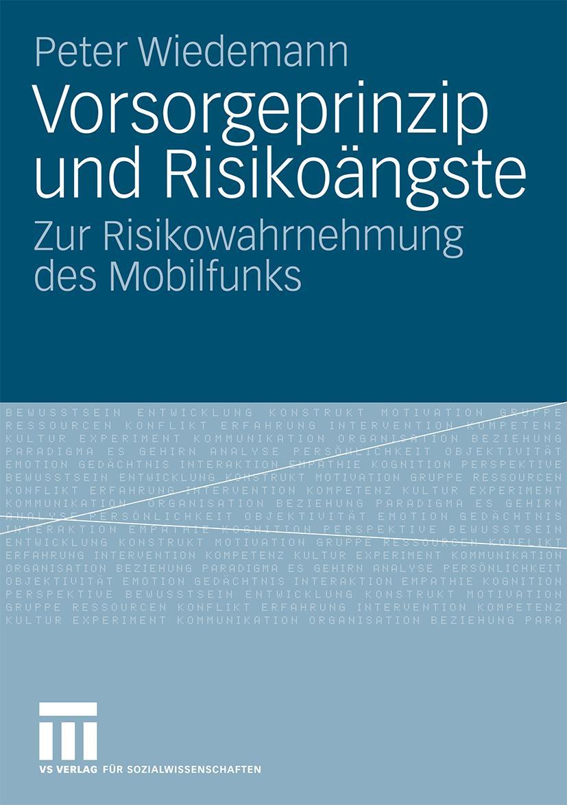 Vorderes Coverbild Vorsorgeprinzip und Risikoängste