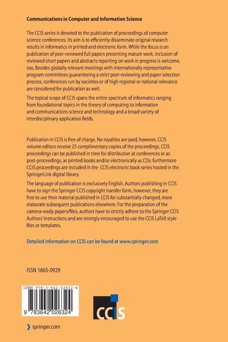 Rückseitencover Advances in Information Security and Its Application