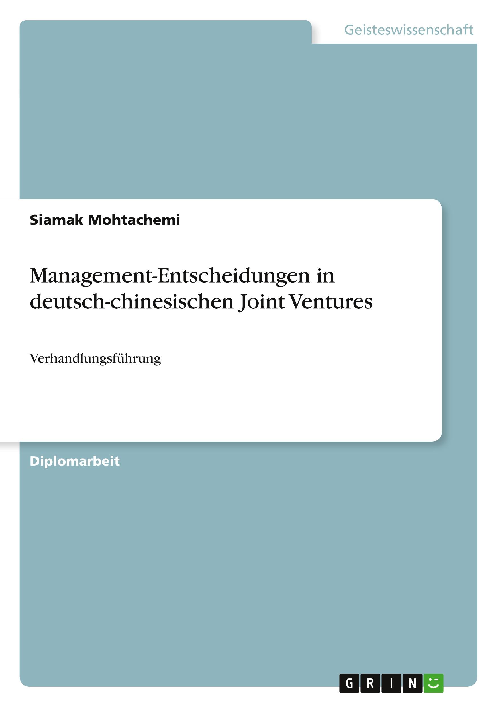 Vorderes Coverbild Management-Entscheidungen in deutsch-chinesischen Joint Ventures