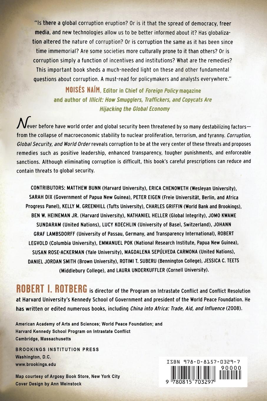Rückseitencover Corruption, Global Security, and World Order