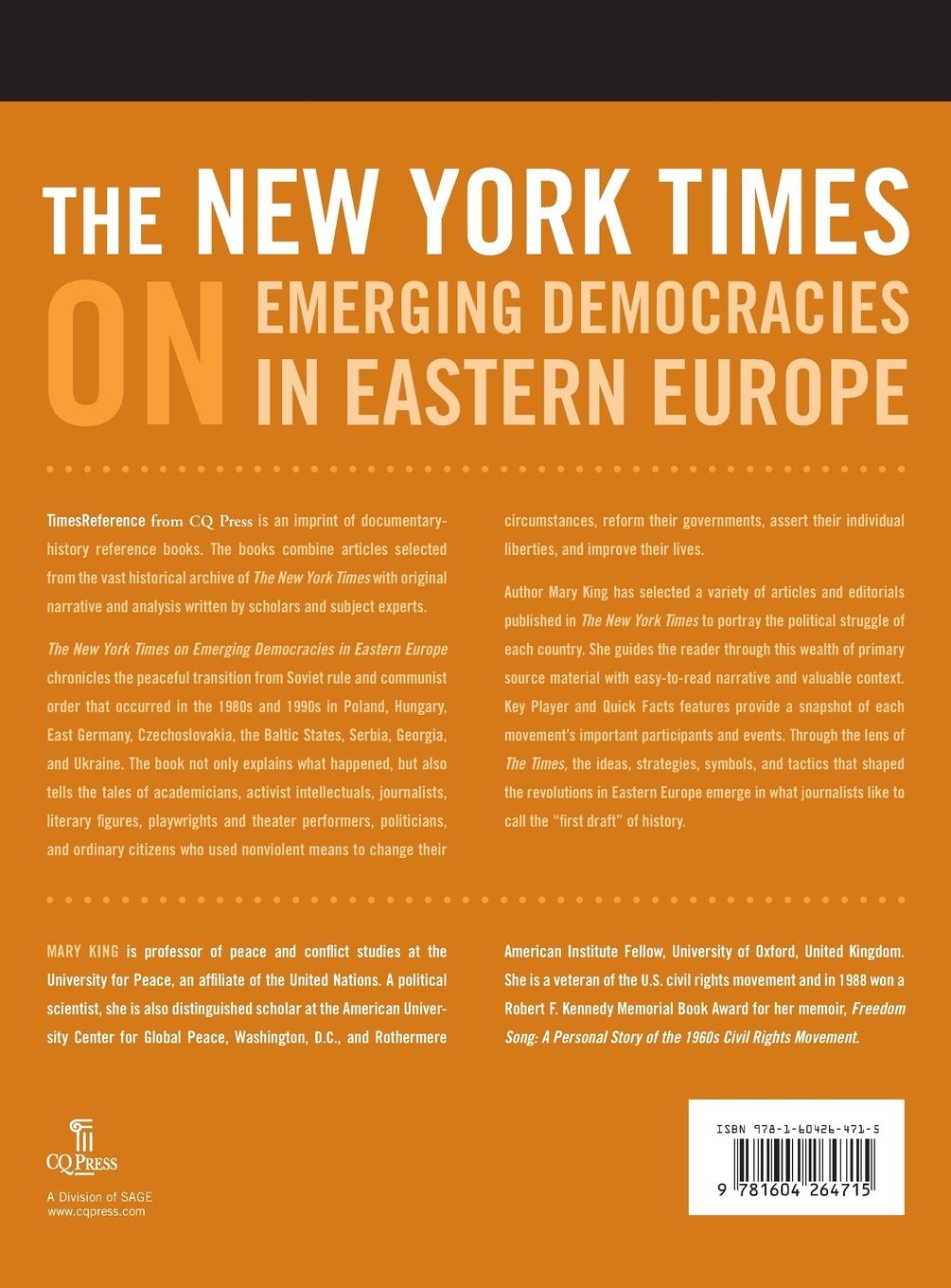 Rückseitencover The New York Times on Emerging Democraciesin Eastern Europe
