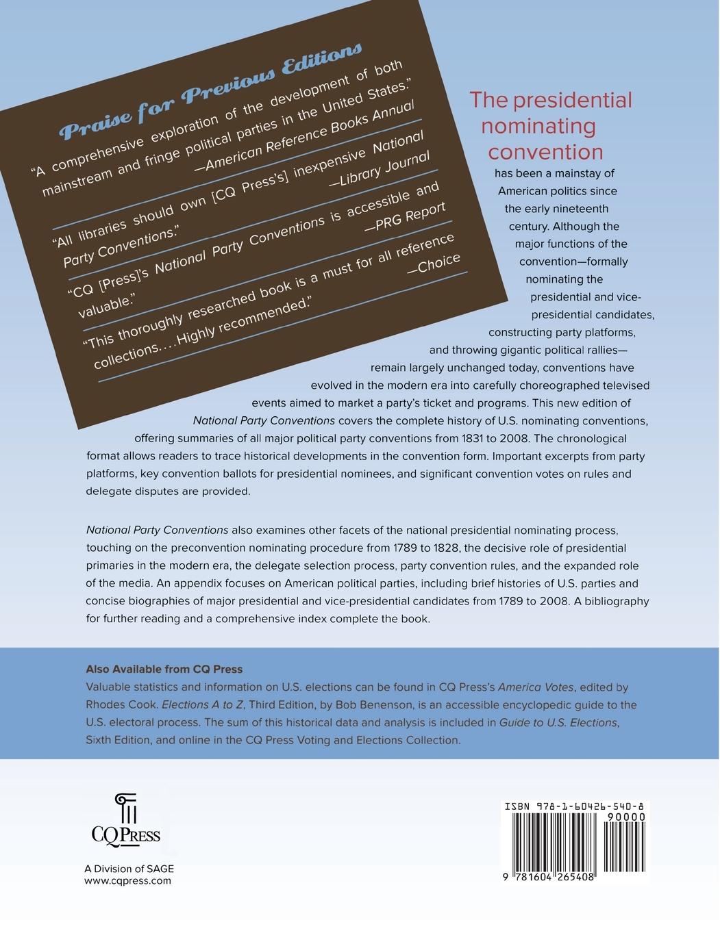 Rückseitencover National Party Conventions 1831-2008