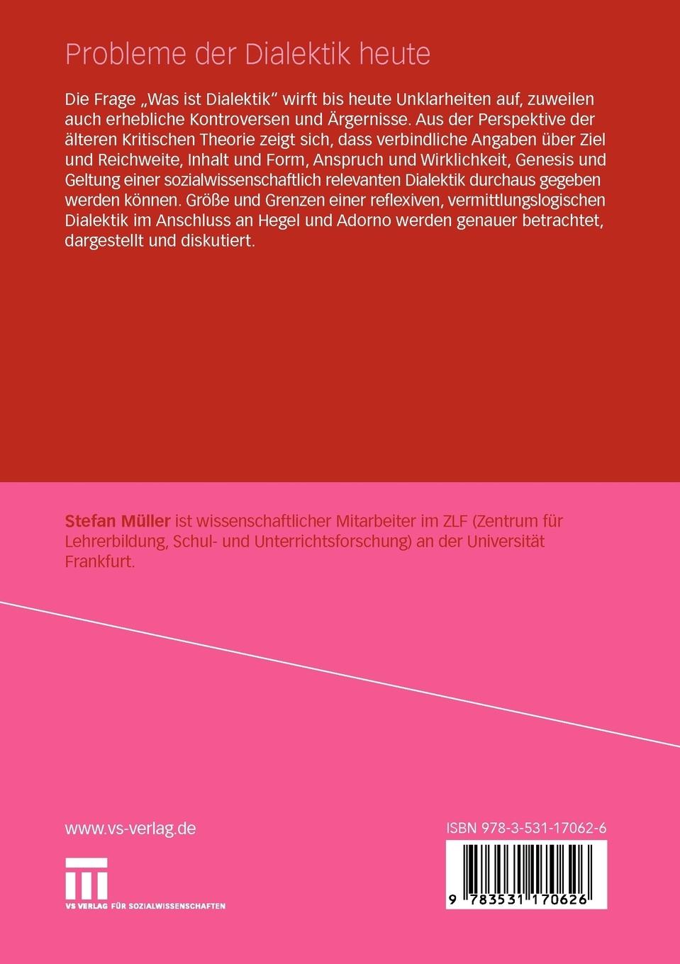 Rückseitencover Probleme der Dialektik heute