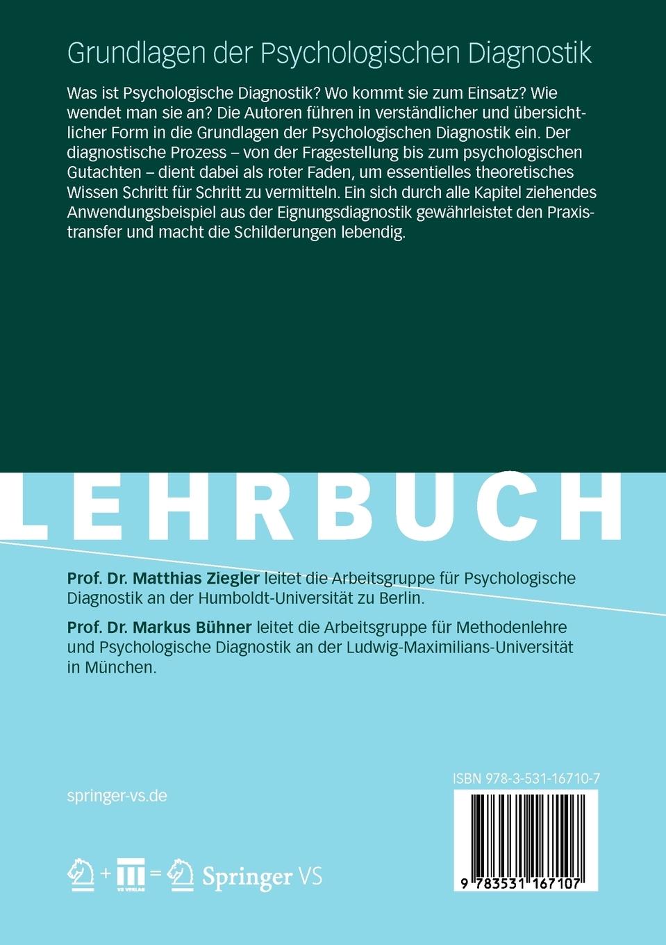 Rückseitencover Grundlagen der Psychologischen Diagnostik