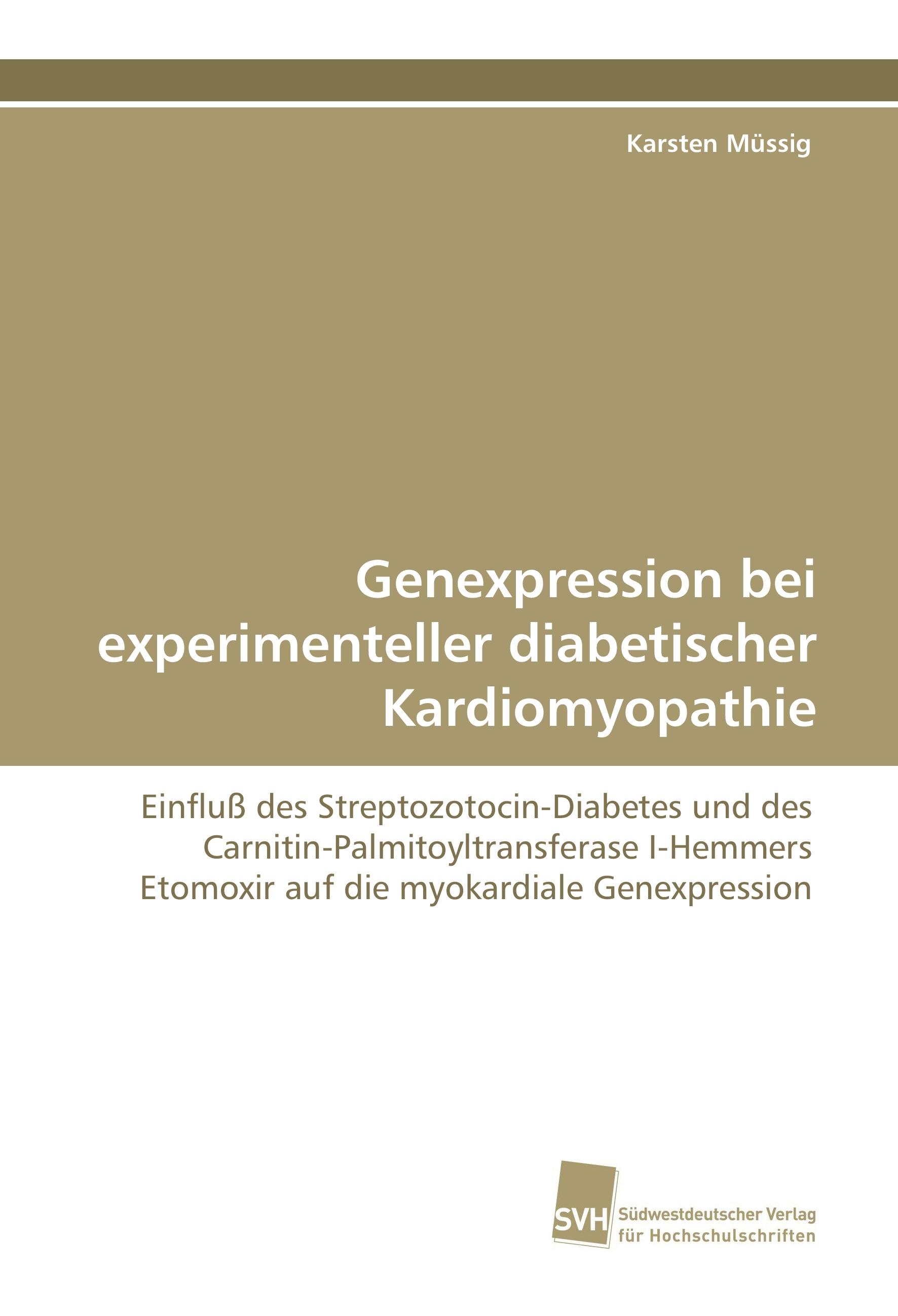 Vorderes Coverbild Genexpression bei experimenteller diabetischer Kardiomyopathie