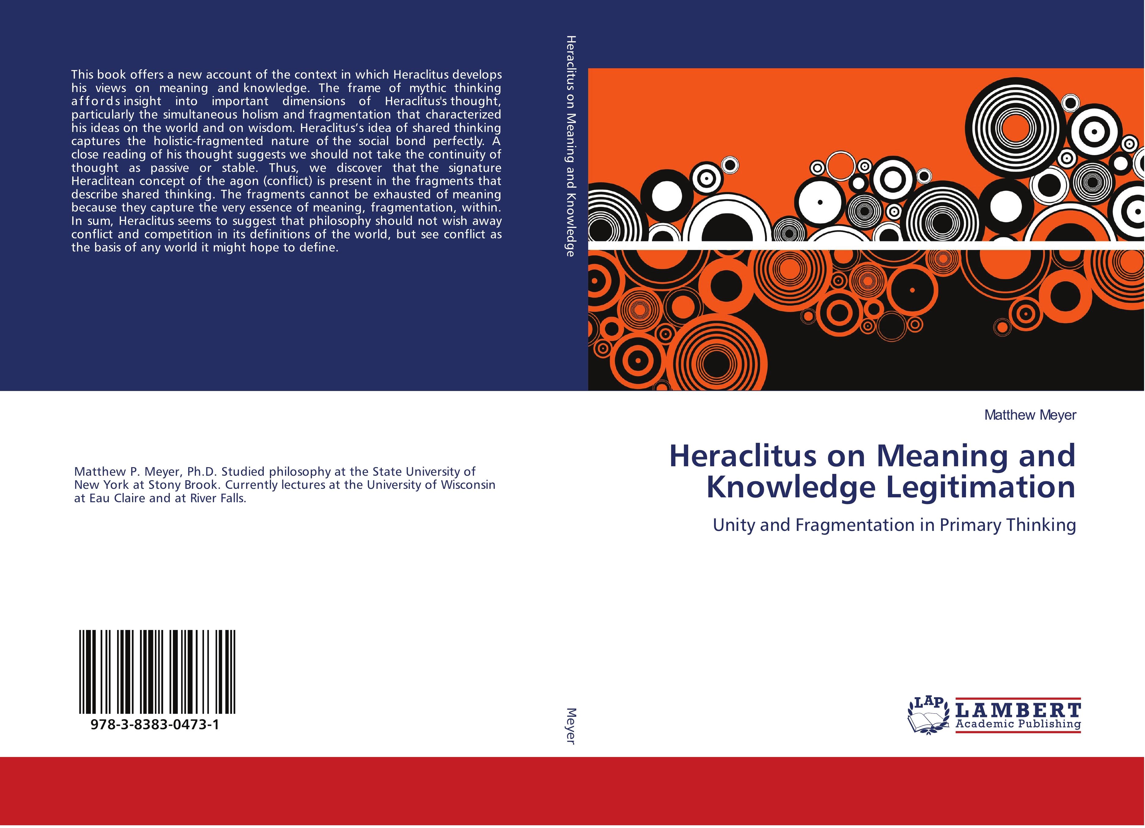 Vorderes Coverbild Heraclitus on Meaning and Knowledge Legitimation