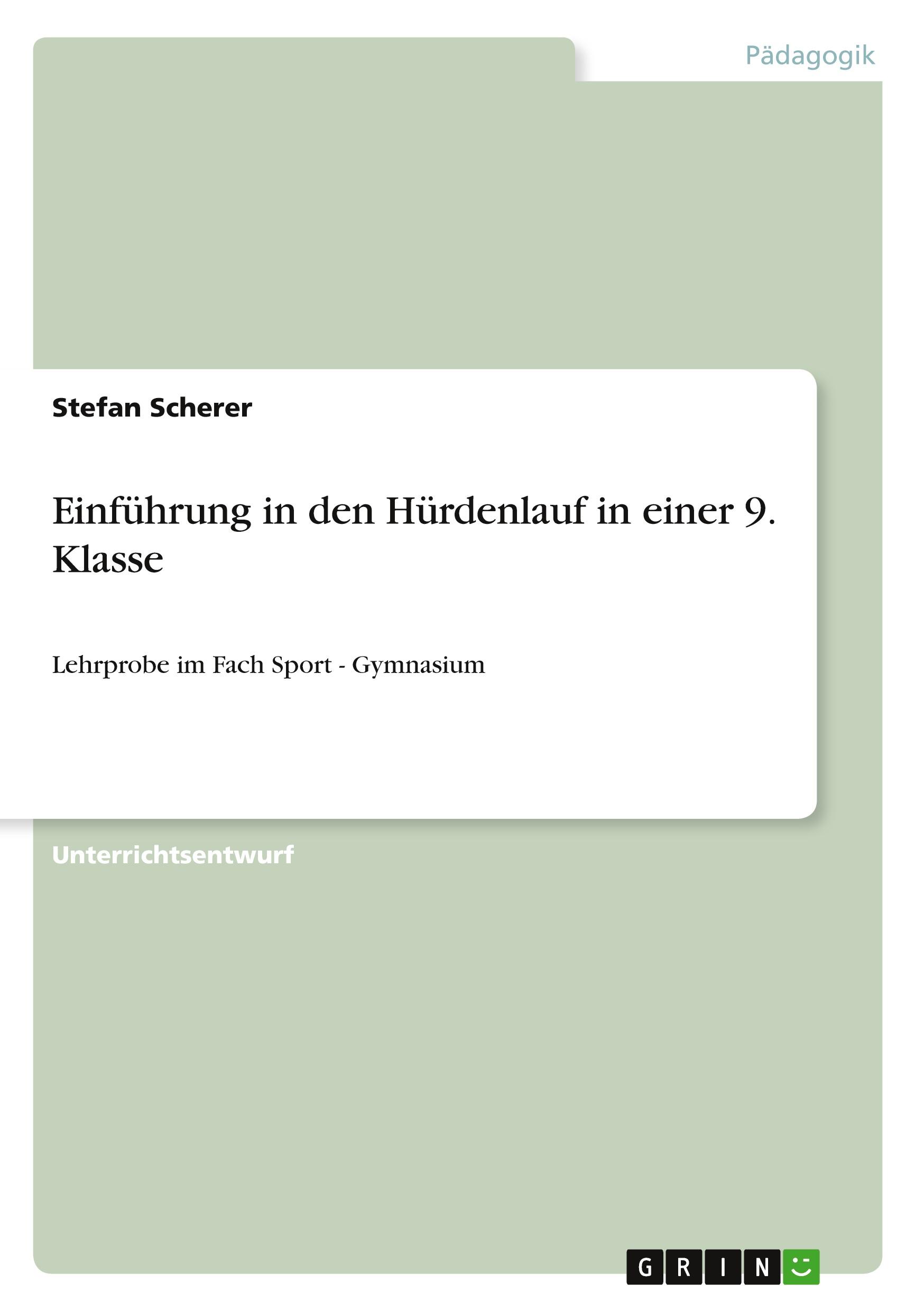 Vorderes Coverbild Einführung in den Hürdenlauf in einer 9. Klasse