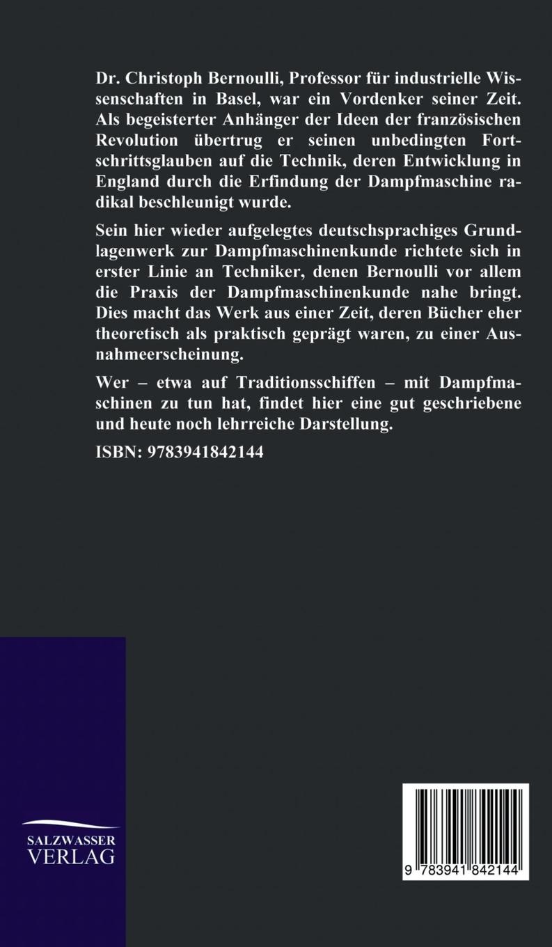 Rückseitencover Handbuch der Dampfmaschine (1833)