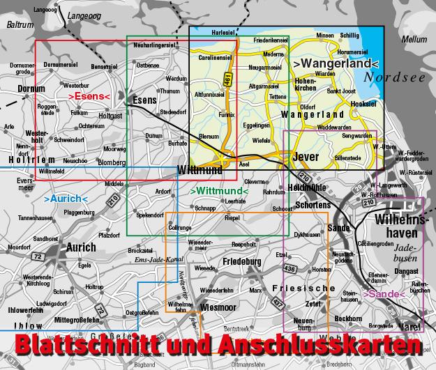 Rückseitencover Wangerland (Horumersiel-Schillig, Hooksiel, Minsen-Förrien, Hohenkirchen), KVplan, Radkarte/Freizeitkarte/Stadtplan, 1:25.000 / 1:12.500