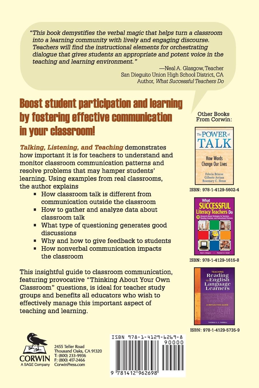Rückseitencover Talking, Listening, and Teaching